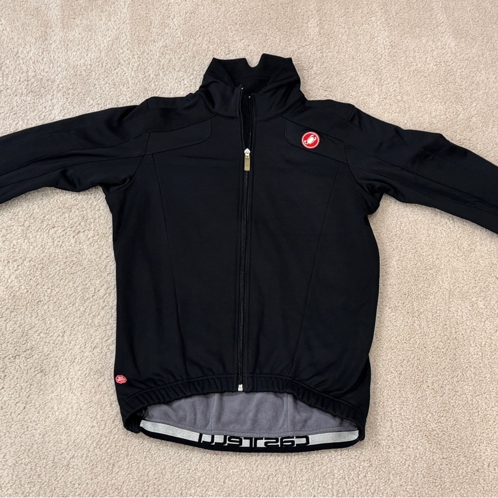 Castelli Gore Windstopper Cycling Jacket Mens L Black Thermal Winter Full Zip